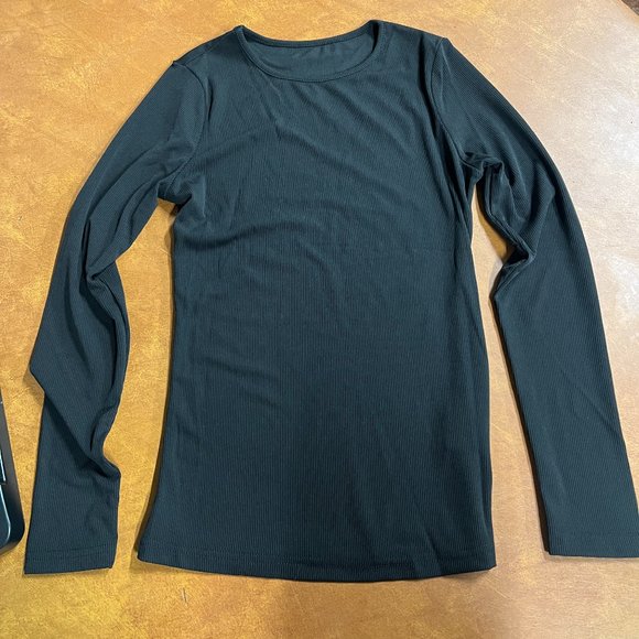 Tops - Women's Casual Ribbed Basic Office Long Sleeve Top Black Size S #285